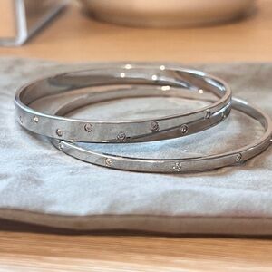 Vintage Swarovski Silver Tone Bangle bracelet Set